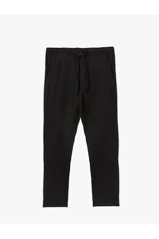 Koton Pamuklu Müslin Chino Cep Detaylı Beli Bağcıklı Pantolon Siyah 5sam40011hw Siyah
