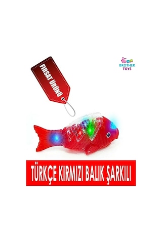 Kırmızı Balık Şarkılı Işıklı Yürüyen Balık Bebeklerin Emekleme Arkadaşı