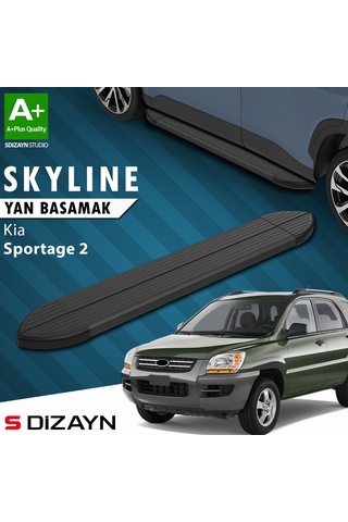 S-dizayn Kia Sportage 2 Skyline Siyah Yan Basamak 173 Cm 2004-2010 A+ Kalite