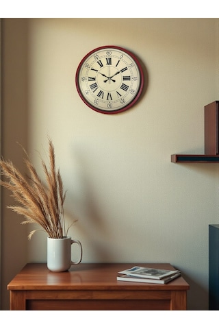 Zentime 36 Cm Kırmızı Dekoratif Duvar Saati çok Renkli