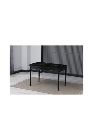 Sonata Mdf 80 X 130 Açılabilir Mutfak Masası Siyah Siyah