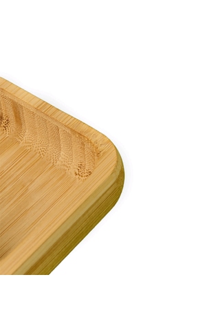 Bambu 9 Cm Kare 3 Lü Kase Seti Şık Ve Kullanışlı Sunum Kasesi, Atıştırmalık Ve Sos Kasesi Açık Kahverengi