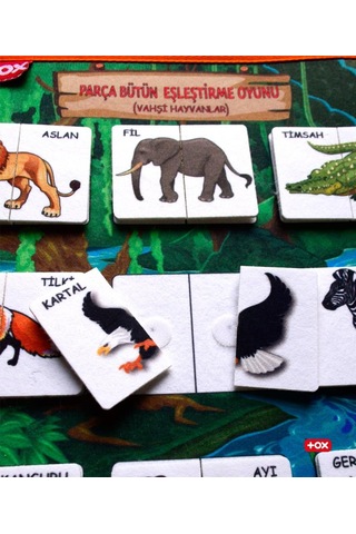 Tox Vahşi Hayvanlar Parça-Bütün Eşleşmeler Keçe Cırtlı Aktivi