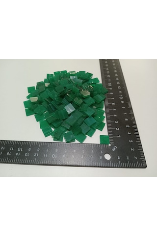 Koyu Turkuaz Yeşil Kare Vitray Cam Mozaik Taşı - Sanatsal Mozaik İçin Yaklaşık 10 X 10 Mm