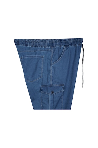 Erkek Büyük Beden 100-156 Kilo Arası İçin Uygun Kargo Cepli Jogger Kot Pantolon Mavi