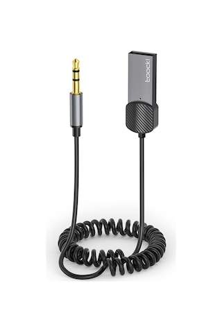 Cbtx Toockı Tq-bt01 Araç Bluetooth 5.0 Adaptör Aux Usb - 3,5mm Giriş Alıcısı - Gri