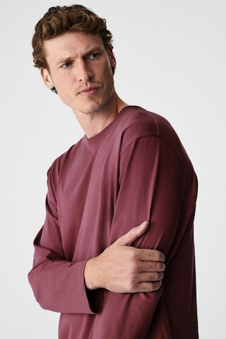Grimelange Gravs Erkek %100 Pamuklu Yumuşak Kumaşlı Yuvarlak Yakalı Uzun Kollu Bordo T-shirt