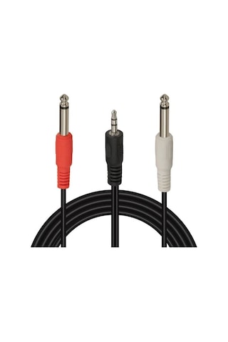 Powermaster Pm-13934 3.5 Mm Stereo Erkek - 2x6.3 Mm Mono Erkek Ses Kablosu 5 Metre