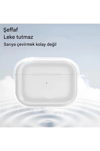 Airpods Pro 3. Nesil İle Uyumlu Şeffaf Cyrstal Clear Ultra Berrak Kılıf Kulaklık Değildir Beyaz