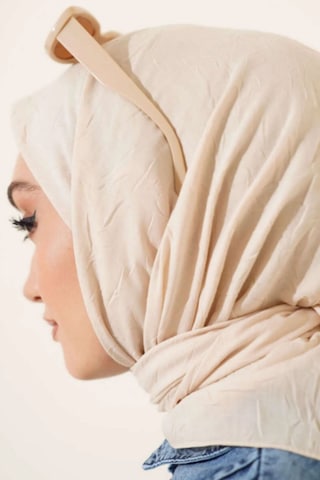 Melodi Scarf Kadın Tesettür Pratik Bambu Kraş Eşarp Açık Bej Açık Bej
