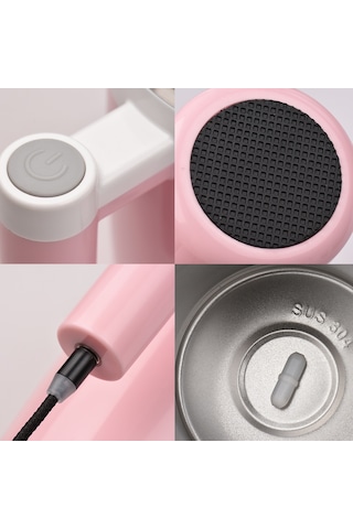 Neevoyu 380ml Pembe Otomatik Karıştırıcı Bardak, Manyetik Şarjlı, 304 Paslanmaz Çelik, Kapaklı, Kahve/süt/protein Tozu Karıştırır Pembe