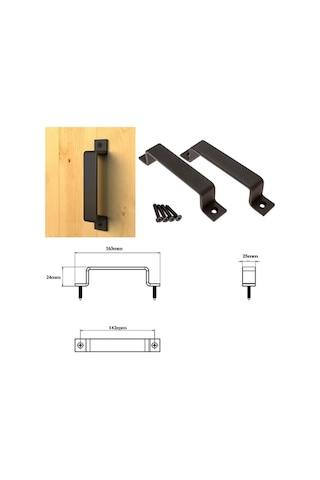 Sürgülü Kapı Kolu Masif Siyah Çelik Kapı Kolu Siyah Sürgülü Kapı Çekme Kolu
