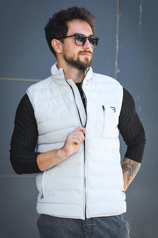 Doxfa Suya Dayanıklı Cepli Fermuar Detaylı Dik Yaka Erkek Şişme Yelek Gri