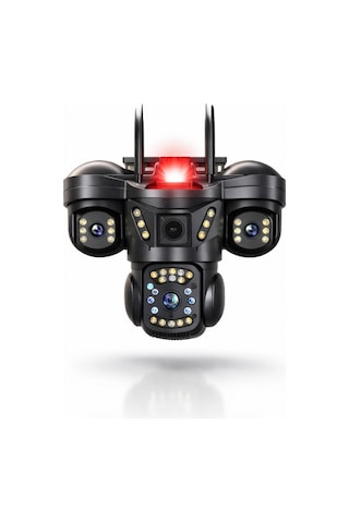 V380 Pro 3 Kamera 10x Zoom 4k Ptz Ip Sesli Sirenli Wifi Akıllı Güvenlik Kamera 3+3+3 Mp