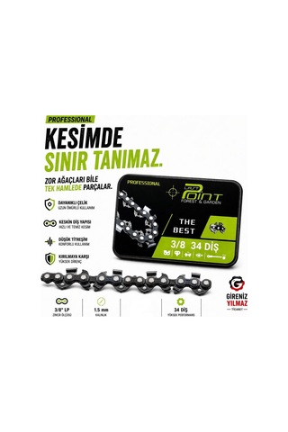 Algaride Lastpoint Motorlu Testere Zinciri 3/8 34 Diş Yedek Zincir Keskin Kutulu Dayanıkl
