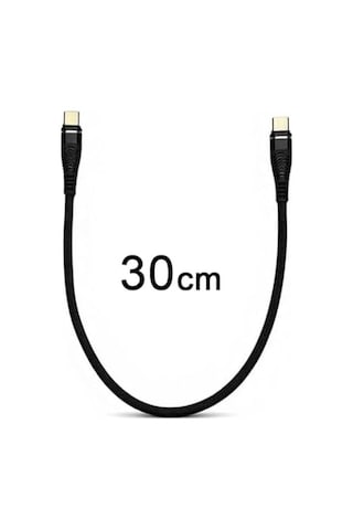 Type-c To Type-c Kablo 30 Cm 60w Hızlı Şarj Ve 5gbps Veri Aktarımı Dayanıklı Örgü Kaplama, Kısa Taşınabilir Tasarım, Telefon, Tablet Ve Laptop Uyumlu Zr876