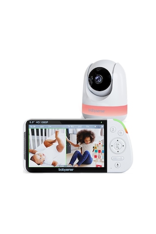 Babysense 5.5" Full Hd Bebek Monitörü, Wifi Olmadan, 300m Menzil, Iki Yönlü Ses, 4x Zoom, 5000mah Pil Kamera Sistemi