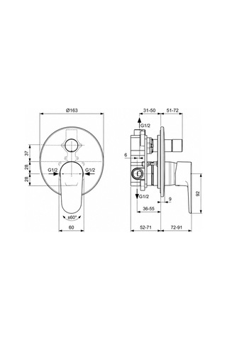 Ideal Cerafine O Ank.banyo Bat.-krom-kıt1+kıt2