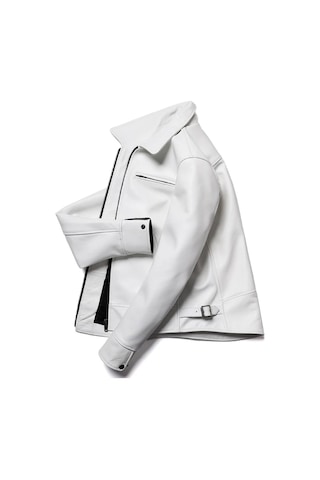 Beyaz Hakiki Deri Mont Beyaz