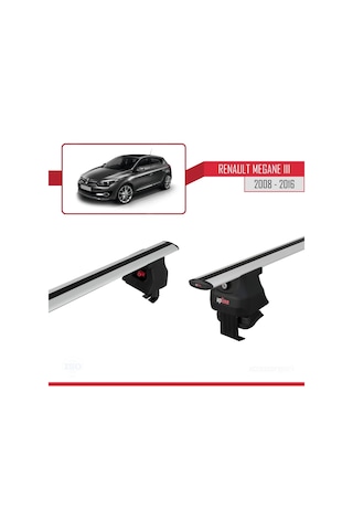 Renault Megane Iıı 2008-2016 Arası İle Uyumlu Ace-4 Ara Atkı Tavan Barı Gri