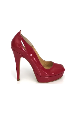 Platform Topuk Fuşya Rugan-hakiki Deri Ayakkabı Fuşya