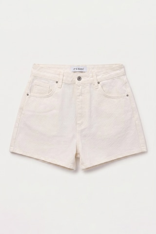 Itsbasic Kadın Kırık Beyaz 7s6-101 Mini Mom Denim Şort