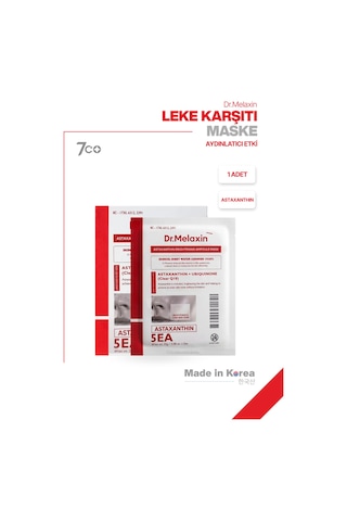 Leke Karşıtı & Aydınlatıcı Yüz Maskesi Astaxanthin İçerikli 1 Adet