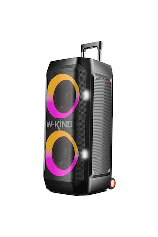 W-kıng T12 Bluetooth Hoparlör, 270w Rms Partybox Ultra Bass, 24 Saate Varan Çalma Süresi, 6 Rgb Işık Modu, Ipx5, Kablosuz Stereo Tws, Otg/usb/tf/aux/bluetooth 5.4, Ses Bombası, Siyah
