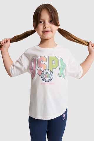 U.S. Polo Assn. Kız Çocuk Beyaz Pijama Takım 50326602-vr013