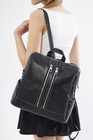 Derinss Dkb372 Hakiki Deri Siyah Kadın Sırt Ve Omuz Çantası 001
