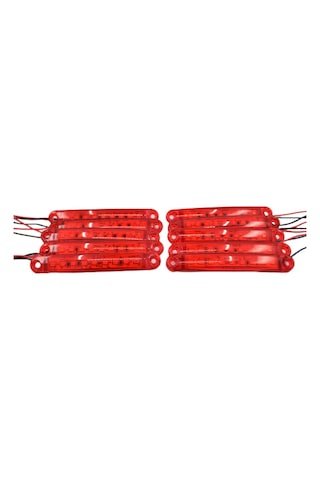 10 Adet Kırmızı Parmak Lamba 9 Led Su Geçirmez 12v 24v Emir