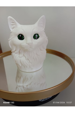 Kedi Figür Kalemlik Beyaz