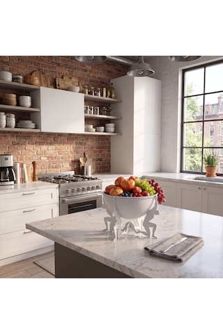 Modern İnsan Figürlü Metal Dekoratif Kâse Benzersiz Mumluk, Masaüstü Dekoru Ve Düzenleyici Paşa Craft House Beyaz