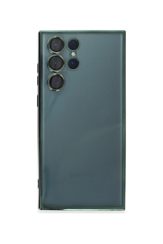 Newface - 153 - Samsung Galaxy S22 Ultra Kılıf Razer Lensli Silikon - Csmo-tex - - Yeşil