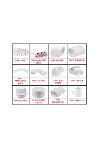 Su Tesisat Pprc Boru - Ek Parçaları *Ürün Ve Çap Seçiniz* Formül