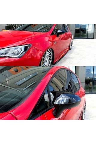 Seat Ibiza Mk4 2008 2009 2010 2011 2012 Uyumlu Yarasa Batman Ayna Kapağı Seti Parlak Siyah