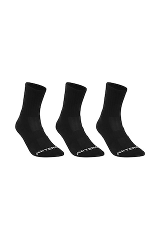 Decathlon Uzun Boy Konçlu Tenis Çorabı - 3'lü Paket - Siyah - Rs 500