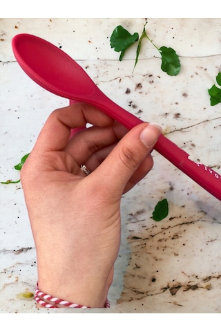Sert Uçlu Isıya Dayanıklı Silikon Kısa Kaşık 20cm 2 Adet Fuşya