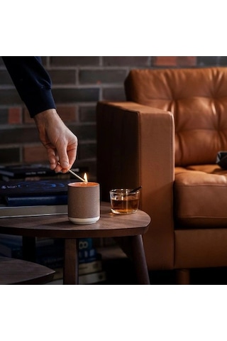 Ikea Sılkestrad Seramik Kaplı Kokulu Mum 8 X 10 Cm Ağaçsı Kahverengi