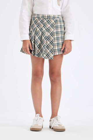 DeFacto Kız Çocuk Beli Lastikli Pileli Ekose Şort Etek C7296A824AUGN1116 Yeşil