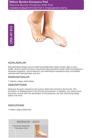 Silikon Bunion Koruyucu Ped Çift Halluks Valgus Koruyucu Orx -ay913