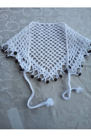 Elmundo Butik Üçgen File Bandana Süt Beyazı