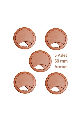 Adilon Masa Üstü Kablo Kanalı Deliği Kapağı Armut Masa Kapağı 6 Cm 5 Adet