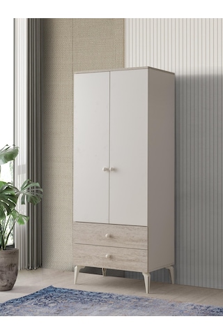 Petra 2 Kapaklı Aynalı Elbise Dolabı Gardrop 120x55x200