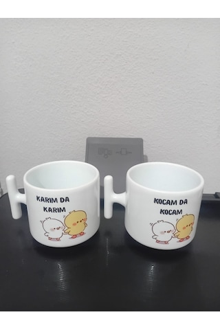 Çiftlere Özel Kocam Da Kocam, Karım Da Karım T Kupa 2 Adet 07 Beyaz