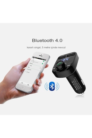 Fm Transmitter Bluetooth Araç Kiti Çakmaklık Mp3 Usb Sd