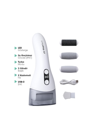 Pirantech BCM-1138T Led Ekran Göstergeli Turbo Modlu Su Geçirmez Ayak Bakım Törpüsü