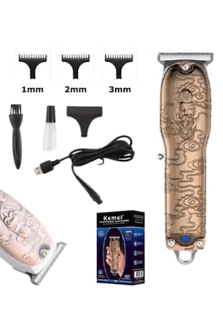 Kemei Tıraş Makinesi Usb Şarjlı Saç Sakal Vücut Kıl Tüy Alma Kadı