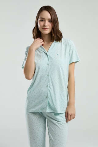 Pierre Cardin Kadın Yeşil Gömlek Pijama Pc8990-s-v1 Yeşil
