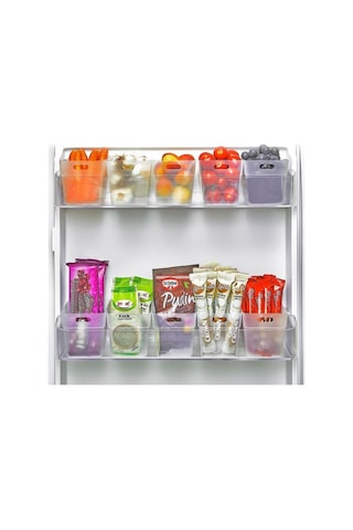 Flora 6 Adet Buzdolabı Kapak Raf Düzenleyici, Mutfak Banyo Çekmece İçi Mini Organizer Kutu 6 Lu Set Şeffaf